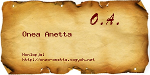 Onea Anetta névjegykártya